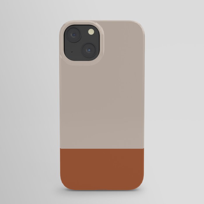 Minimalist Solid Color Block 1 in Putty and Clay iPhone Case