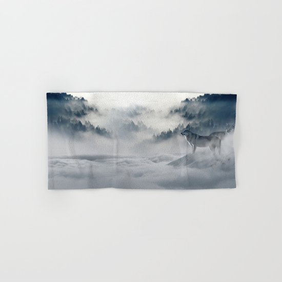 Wolves Among the Snowcaped Mountain Hand & Bath Towel