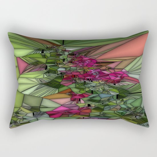 Pink and Green Glass Rectangular Pillow