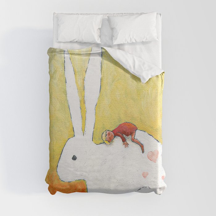 A Soft Friend Bunnies Easter Day Duvet Cover