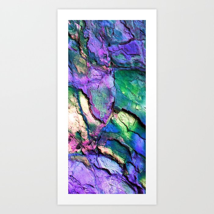 Textured Minerals Purple Green Teal Art Print