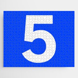 Number 5 (White & Blue) Jigsaw Puzzle