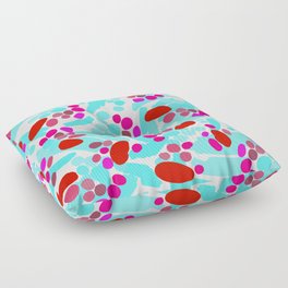 Slashes and Shapes Abstract Turquoise and Pink Floor Pillow