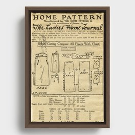 Vintage Ladies Home Journal Edwardian Dress Sewing Pattern Framed Canvas