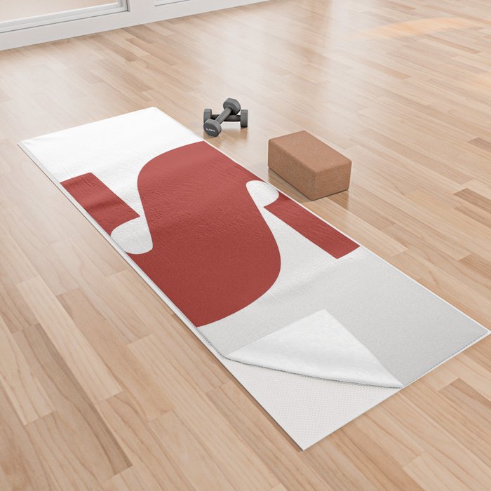 S (Maroon & White Letter) Yoga Towel