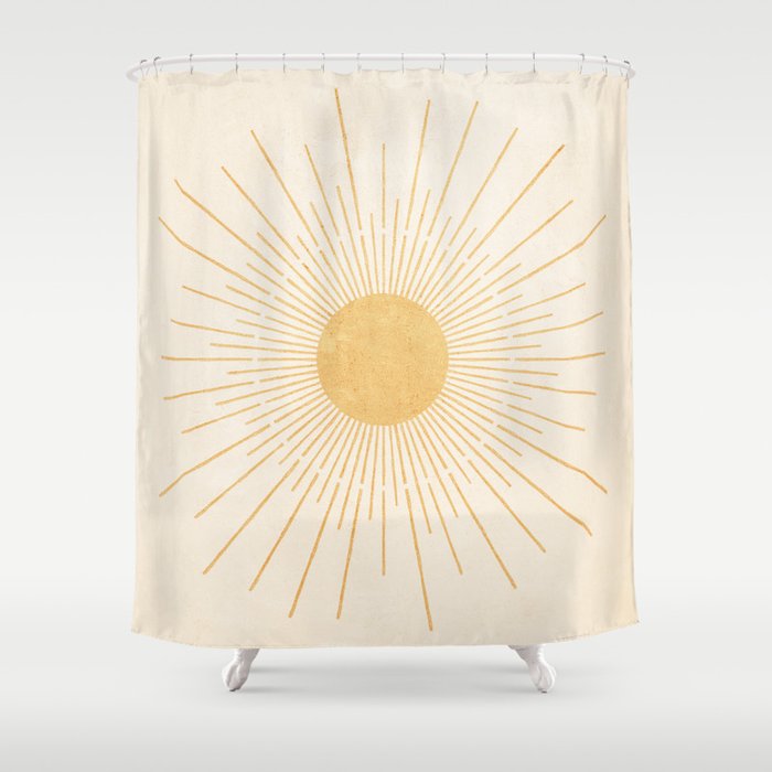 Sun #3 Yellow Shower Curtain