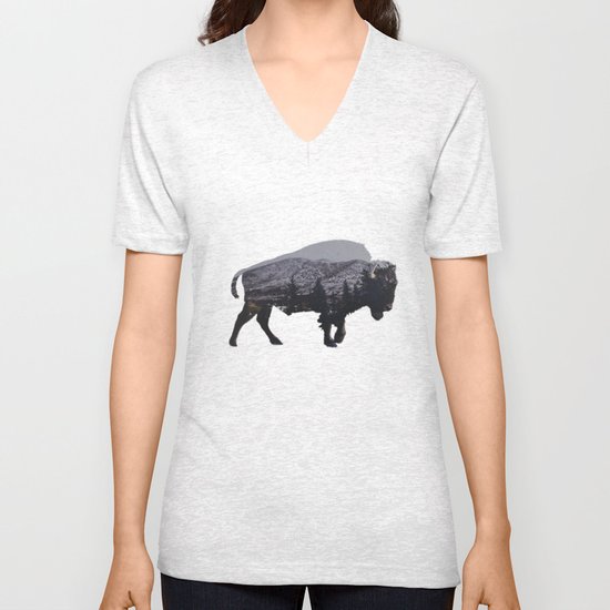 The American Bison Unisex V-Neck