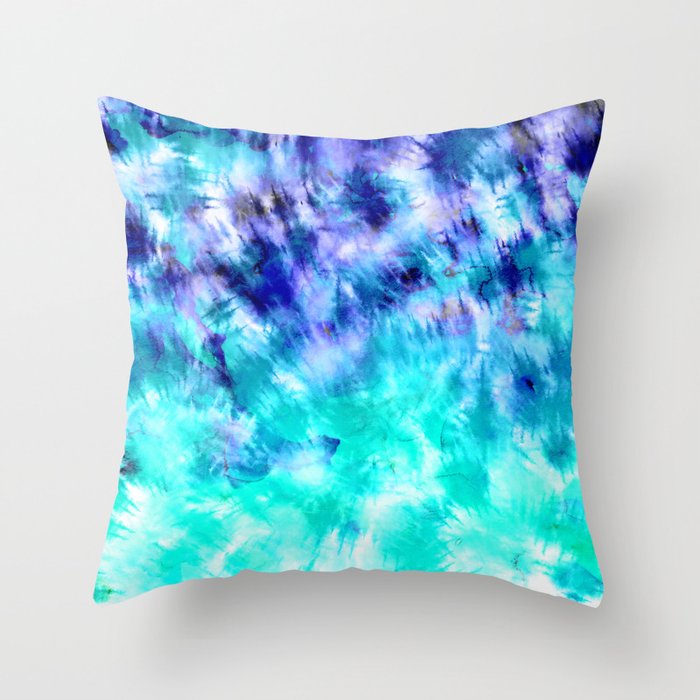 Modern Boho Blue Turquoise Watercolor Mermaid Tie Dye Pattern Throw Pillow By Girlytrend Society6 Buy tie dye pillows and add some creative flair to your living room or bedroom. modern boho blue turquoise watercolor mermaid tie dye pattern throw pillow by girlytrend