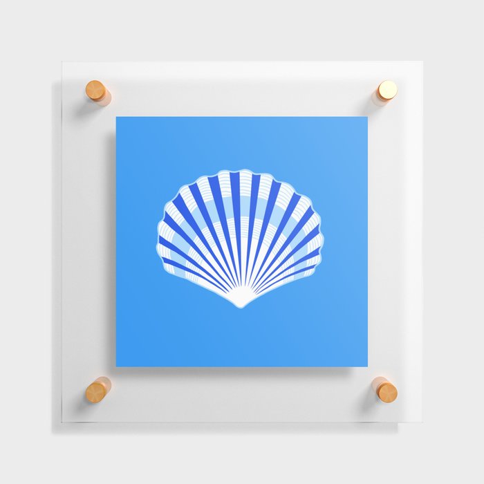 Blue Sea Scallop Shell Floating Acrylic Print