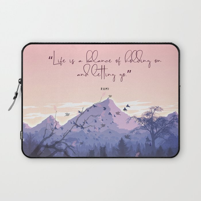 Sunset on Spring, Mindfulness Landscape, Inspirational Quote Laptop Sleeve