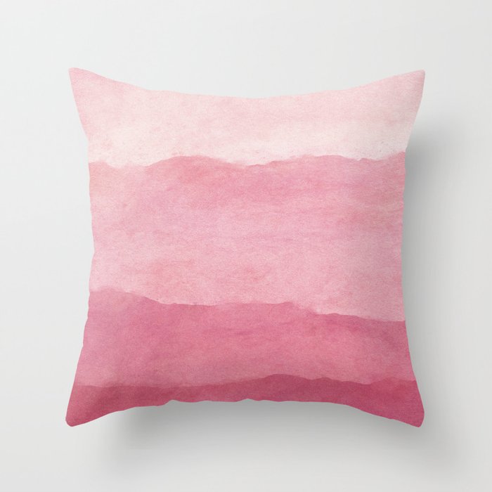 Ombre Waves in Pink Throw Pillow