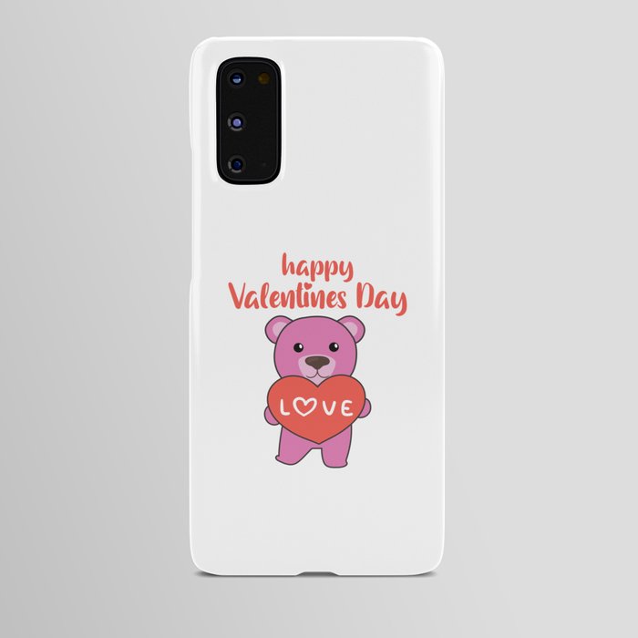 Valentine's Day Bear Cute Animals With Hearts Android Case