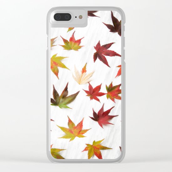 AUTUMN LEAVES PATTERN #2 #decor #art #society6 Clear iPhone Case
