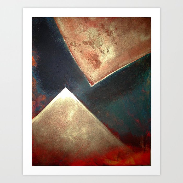 Golden Triangles Modern Abstract Art Painting Art Print