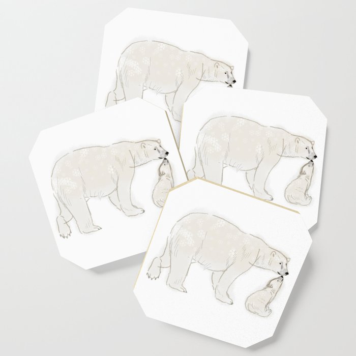 Polar Bear Mom & Cub Coaster