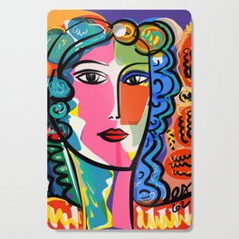 French Portrait Colorful Woman Fauvism by Emmanuel Signorino Cutting Board
