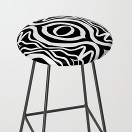 Modern monochrome swirly line pattern Bar Stool