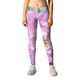 Retro pastel purple garden Chrysanthemum Leggings