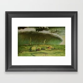 The Line Storm - Thunder and Lightning on the American Plains by John Steuart Curry Framed Art Print