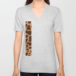Brown Leopard Skin V Neck T Shirt