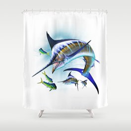 Marlin and Mahi Mahi Shower Curtain