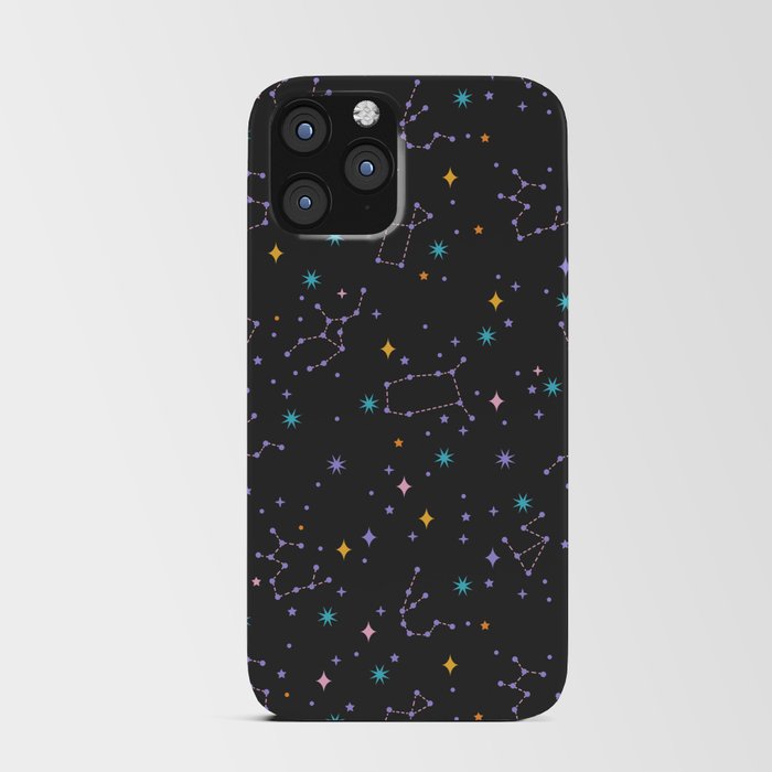 Colorful Night Sky on Black iPhone Card Case