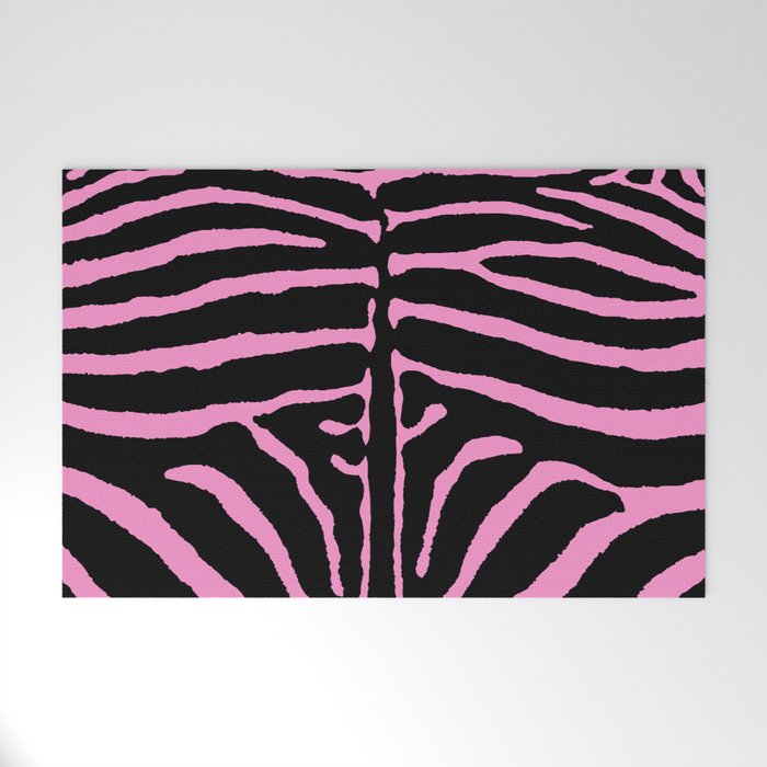 Zebra Pink and Black 225 Welcome Mat