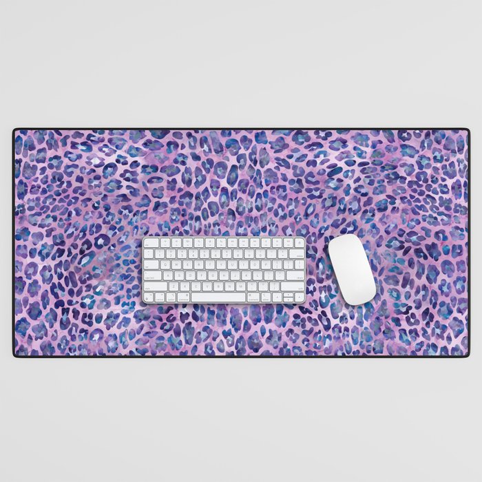 Purple Leopard Print Desk Mat