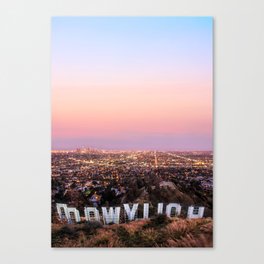 Hollywood Canvas Print | Sunset, Digital Manipulation, Palmsprings, Losangeles, Westcoast, Color, California, Curated, Photo, Downtown 