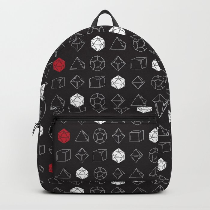 Black Dungeons and Dragons Dice Set Pattern Backpack