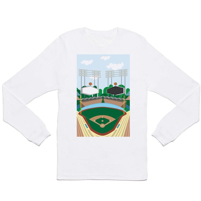 Dodger Stadium Long Sleeve T Shirt by Eric J. Lugo