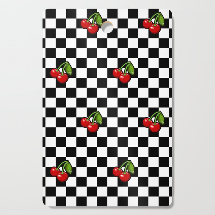 Checkered Cherries Cutting Board
