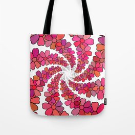 PINK Flower Kaleidoscope Tote Bag