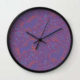 Wild Horses by Friztin - Ultra Violet Wall Clock