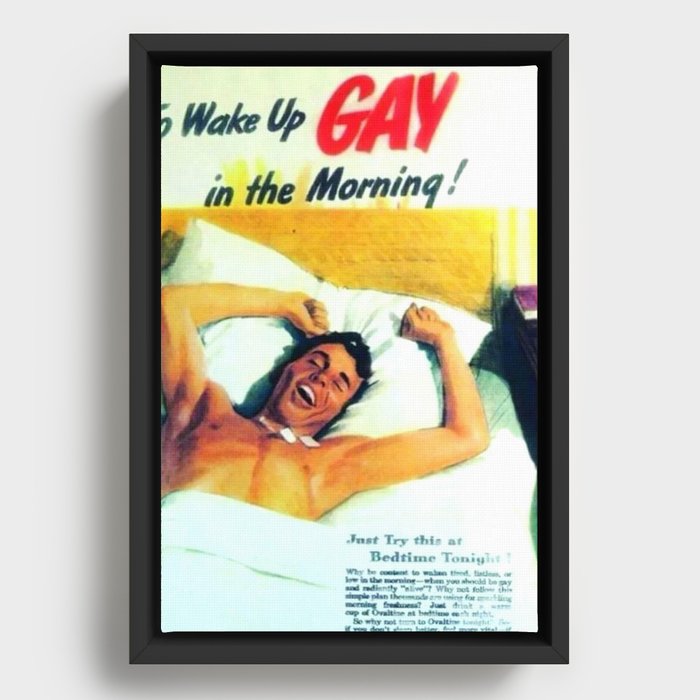 Wake Up Gay Framed Canvas