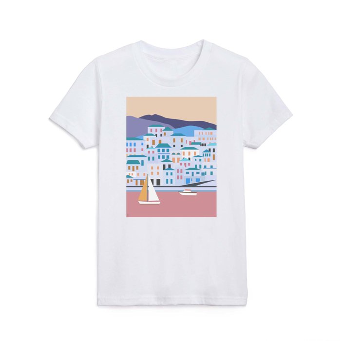 Batsi, Andros, Greece at Sunset Kids T Shirt