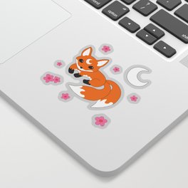 Japanese Fox Pattern Sticker