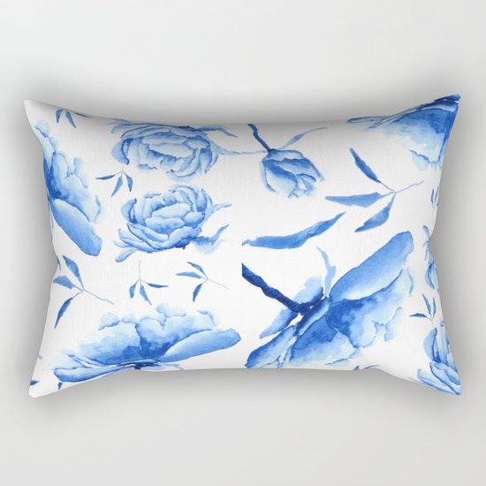 Blue peony 2 Rectangular Pillow