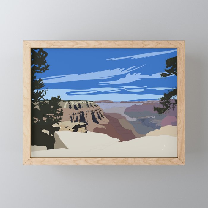 Grand Canyon Along The Rim Framed Mini Art Print