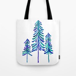 Pine Trees – Navy & Turquoise Palette Tote Bag