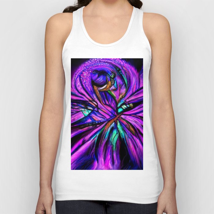 Psychedelic Art - Purple And Green Dragonfly Tank Top