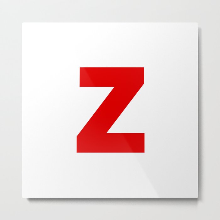 letter Z (Red & White) Metal Print