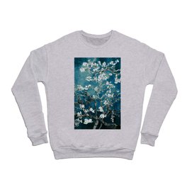 Van Gogh Almond Blossoms : Dark Teal Crewneck Sweatshirt