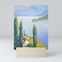 French vintage travel poster Annecy France Mini Art Print
