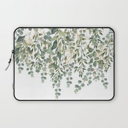 Gold And Green Eucalyptus Leaves Laptop Sleeve