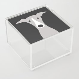 Cute Greyhound, Italian Greyhound or Whippet Cartoon Dog Acrylic Box
