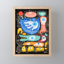 Magic Mayan African Totem Graffiti Art by Emmanuel Signorino Framed Mini Art Print