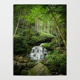 Appalachian Mountains Cascade Waterfall Nature Landscape Photography Poster