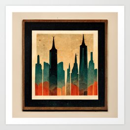 Travel Series - New York City (NYC) Skyline #6 Art Print Art Print