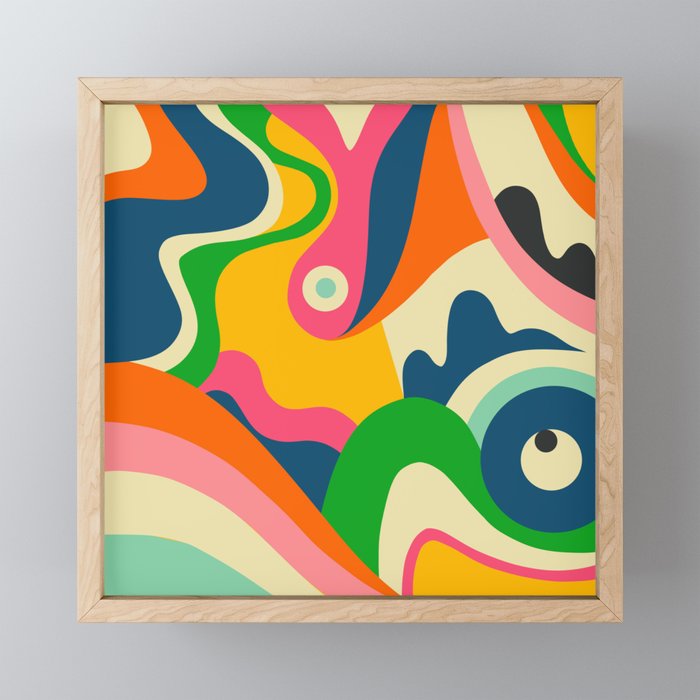 Colorful Mid Century Abstract  Framed Mini Art Print